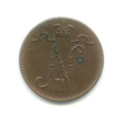 1 пенни 1911 — Для Финляндии. Вензель Николая II