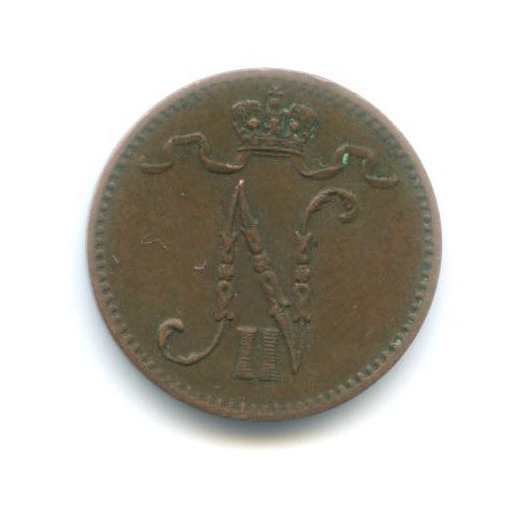 1 пенни 1916 — Для Финляндии. Вензель Николая II