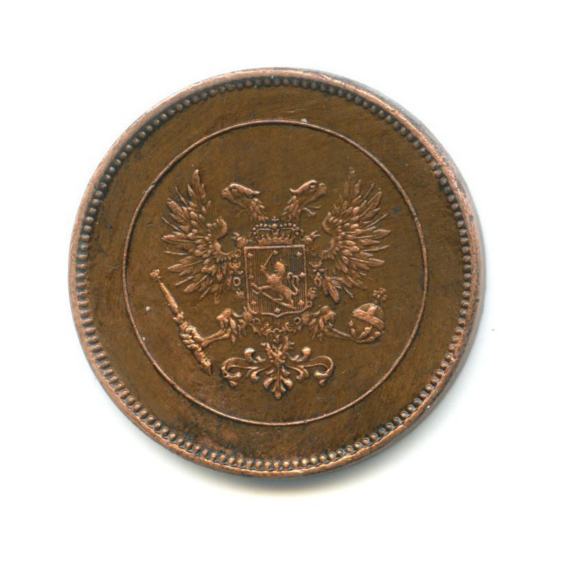 5 пенни 1917 — Для Финляндии. Орел