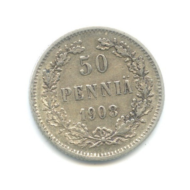 50 пенни 1908 L — Для Финляндии