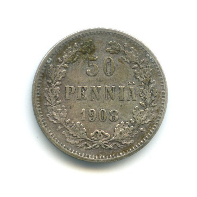 50 пенни 1908 L — Для Финляндии