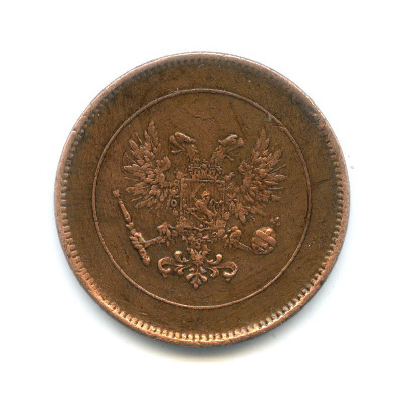 5 пенни 1917 — Для Финляндии. Орел