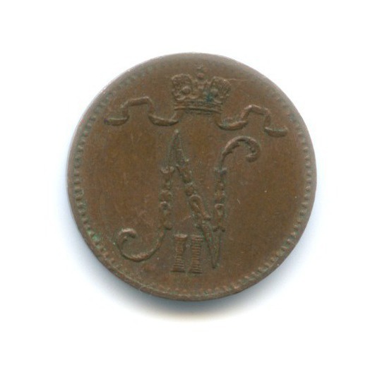 1 пенни 1915 — Для Финляндии. Вензель Николая II