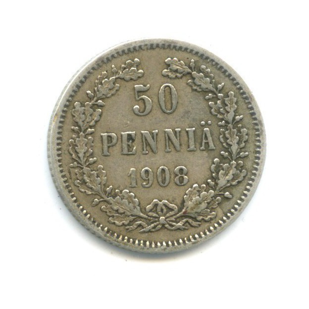50 пенни 1908 L — Для Финляндии