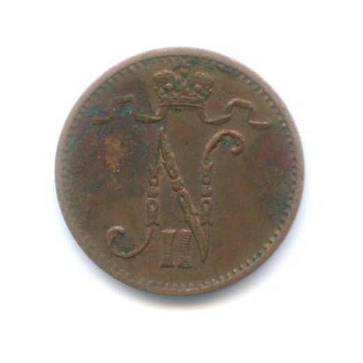 1 пенни 1915 — Для Финляндии. Вензель Николая II
