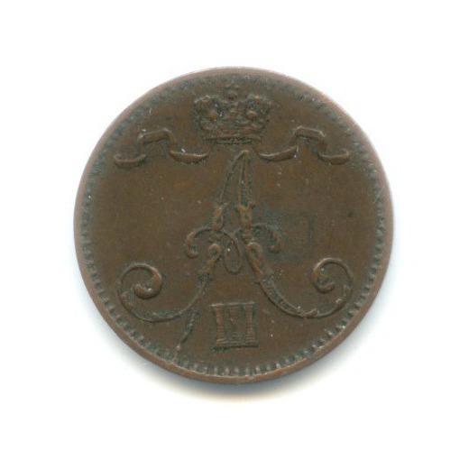 1 пенни 1888 — Для Финляндии. Вензель Александра III