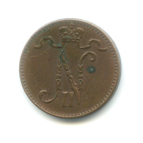 1 пенни 1911 — Для Финляндии. Вензель Николая II