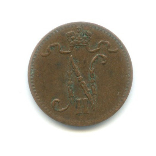 1 пенни 1915 — Для Финляндии. Вензель Николая II
