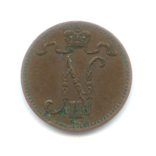 1 пенни 1915 — Для Финляндии. Вензель Николая II