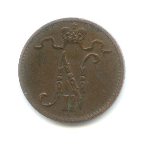 1 пенни 1915 — Для Финляндии. Вензель Николая II