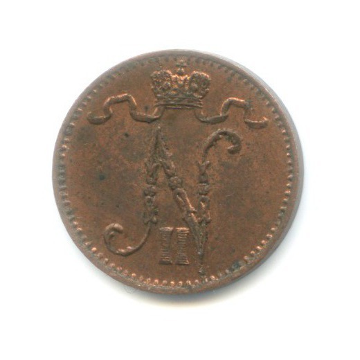 1 пенни 1915 — Для Финляндии. Вензель Николая II