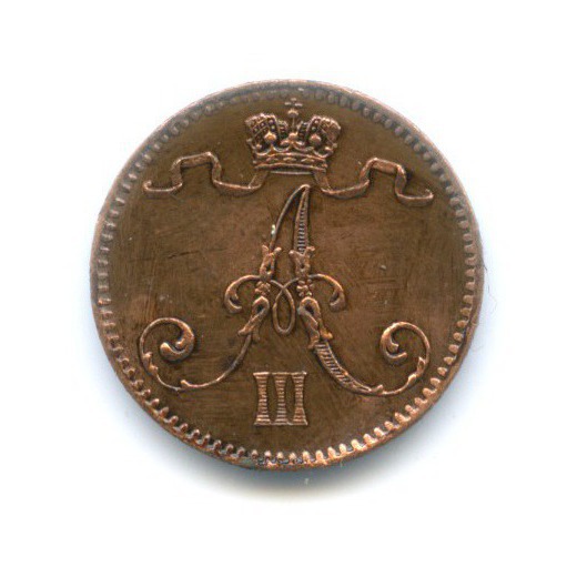 1 пенни 1893 — Для Финляндии. Вензель Александра III