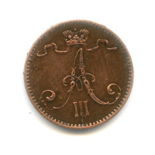 1 пенни 1893 — Для Финляндии. Вензель Александра III