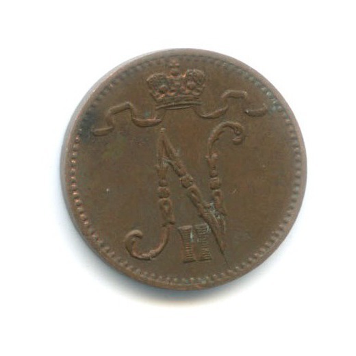 1 пенни 1912 — Для Финляндии. Вензель Николая II