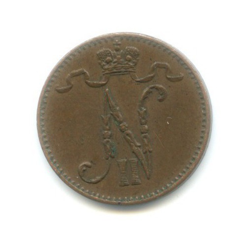 1 пенни 1912 — Для Финляндии. Вензель Николая II