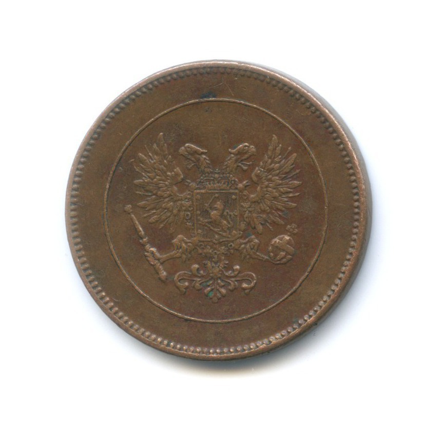 5 пенни 1917 — Для Финляндии. Орел