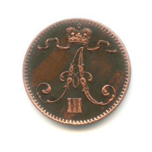 1 пенни 1894 — Для Финляндии. Вензель Александра III