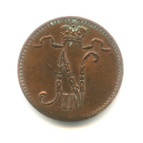 1 пенни 1915 — Для Финляндии. Вензель Николая II