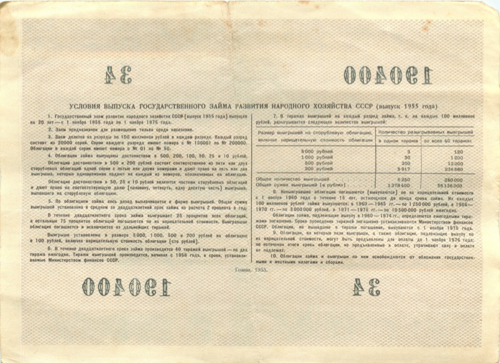 Облигация на 100 рублей 1955 — Облигация (1 номер)