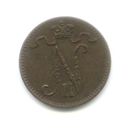 1 пенни 1912 — Для Финляндии. Вензель Николая II
