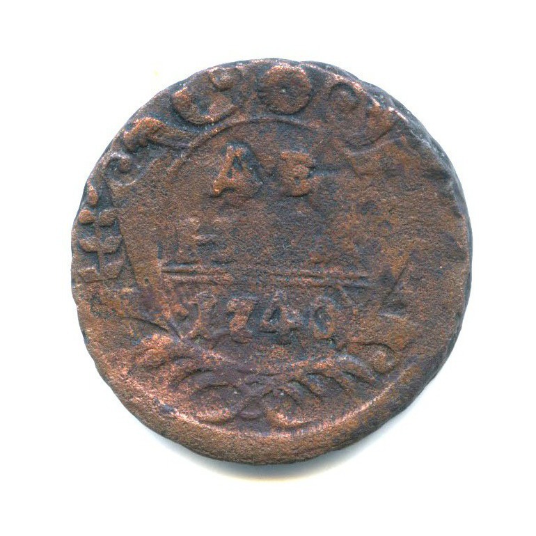 Деньга (½ копейки) 1740 — Орел 1738 г.