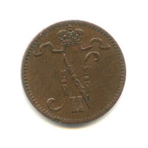1 пенни 1912 — Для Финляндии. Вензель Николая II