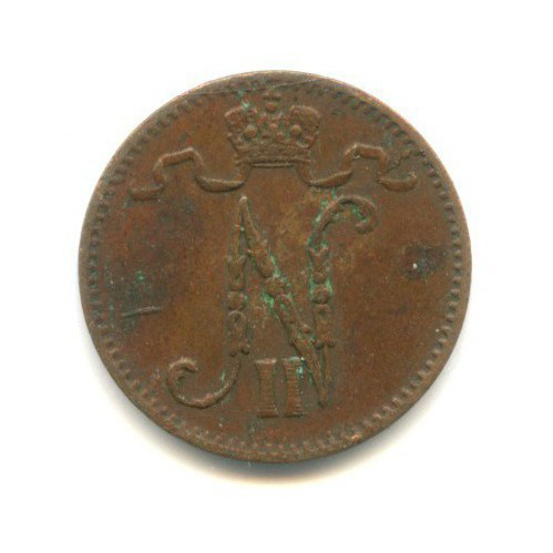 1 пенни 1911 — Для Финляндии. Вензель Николая II