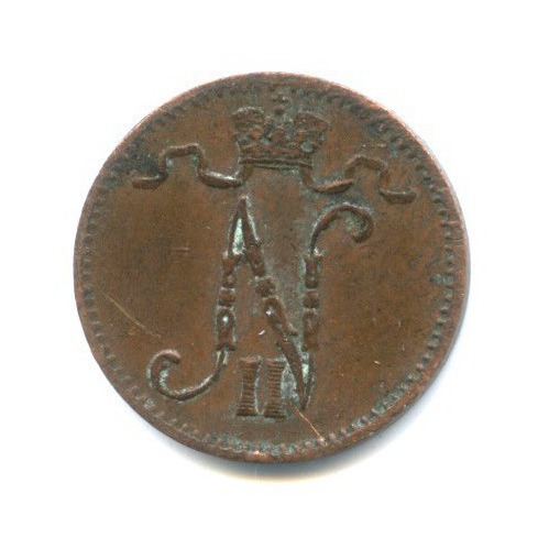 1 пенни 1911 — Для Финляндии. Вензель Николая II