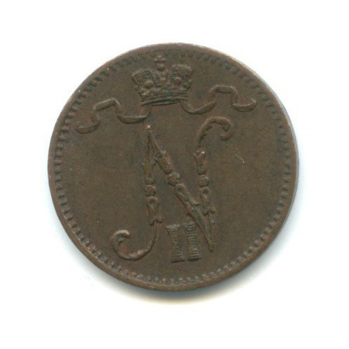 1 пенни 1912 — Для Финляндии. Вензель Николая II