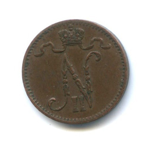 1 пенни 1912 — Для Финляндии. Вензель Николая II