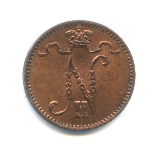 1 пенни 1914 — Для Финляндии. Вензель Николая II