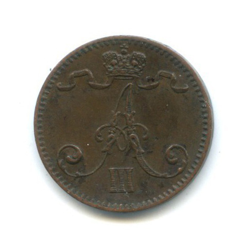 1 пенни 1892 — Для Финляндии. Вензель Александра III