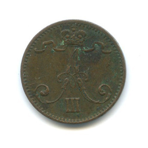 1 пенни 1883 — Для Финляндии. Вензель Александра III