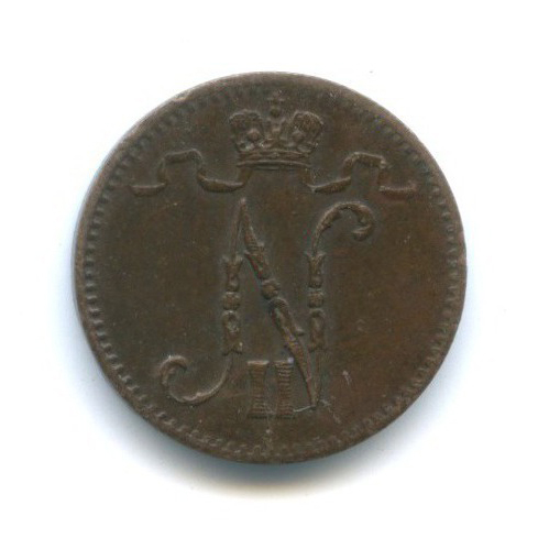 1 пенни 1916 — Для Финляндии. Вензель Николая II