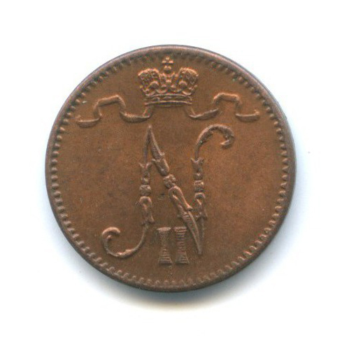 1 пенни 1914 — Для Финляндии. Вензель Николая II