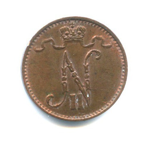 1 пенни 1914 — Для Финляндии. Вензель Николая II