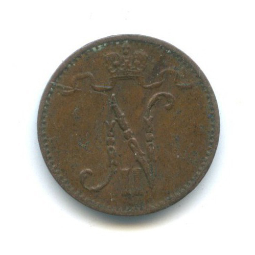 1 пенни 1914 — Для Финляндии. Вензель Николая II