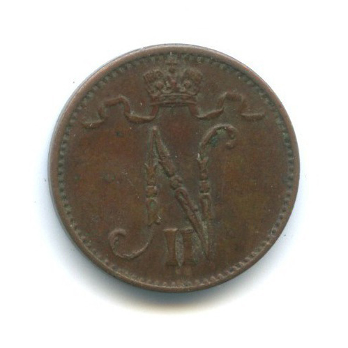 1 пенни 1914 — Для Финляндии. Вензель Николая II