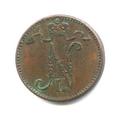 1 пенни 1914 — Для Финляндии. Вензель Николая II