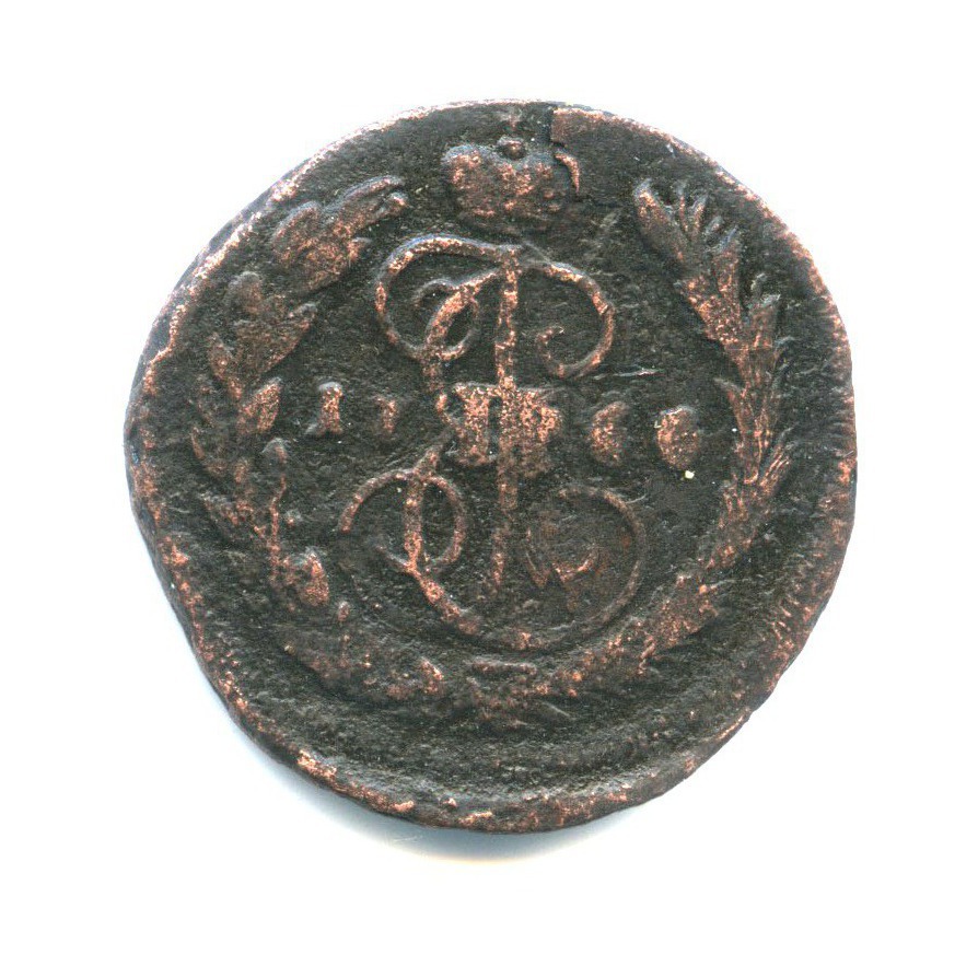 1 копейка 1766 ММ — Вензель императрицы Екатерины II Великой