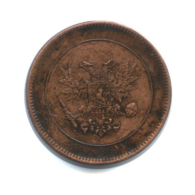 5 пенни 1917 — Для Финляндии. Орел