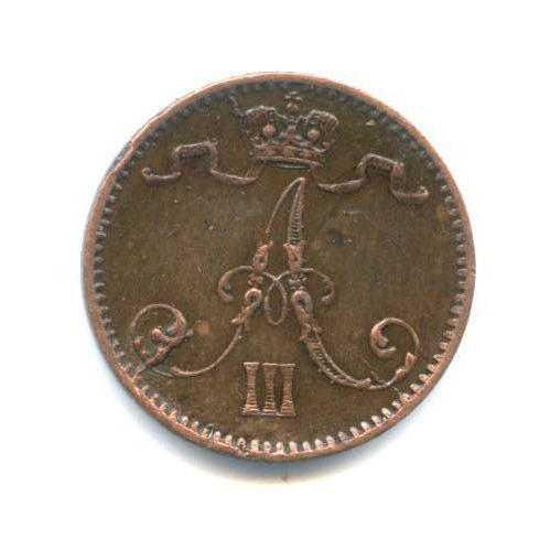 1 пенни 1888 — Для Финляндии. Вензель Александра III