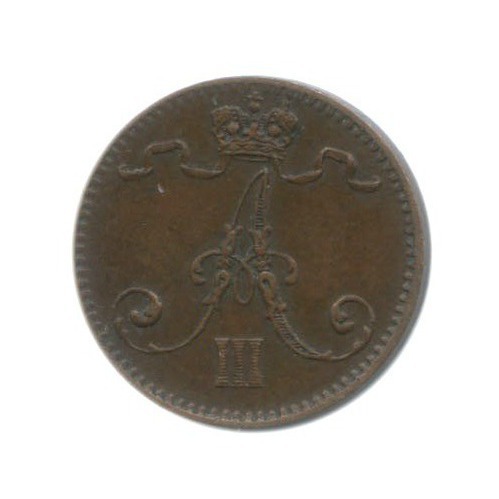 1 пенни 1894 — Для Финляндии. Вензель Александра III