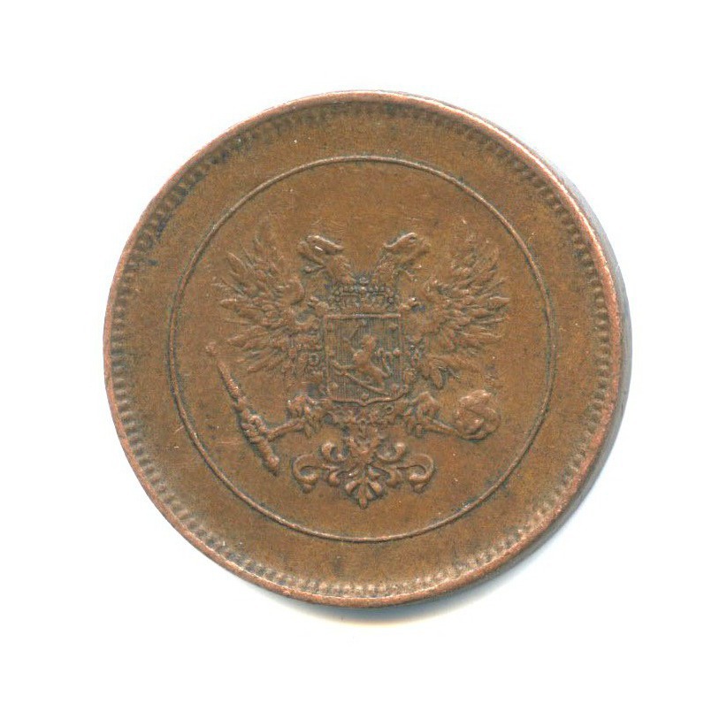 5 пенни 1917 — Для Финляндии. Орел