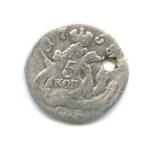 5 копеек 1758 СПБ — Орел в облаках