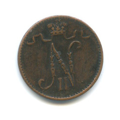 1 пенни 1915 — Для Финляндии. Вензель Николая II