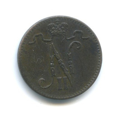 1 пенни 1915 — Для Финляндии. Вензель Николая II