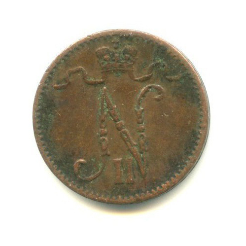 1 пенни 1914 — Для Финляндии. Вензель Николая II
