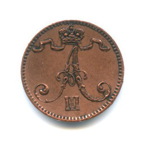 1 пенни 1893 — Для Финляндии. Вензель Александра III