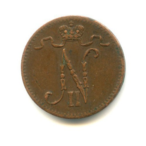 1 пенни 1916 — Для Финляндии. Вензель Николая II
